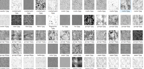 【贴图】100种无缝拼接贴图合集脏迹划痕alpha 凹凸效果