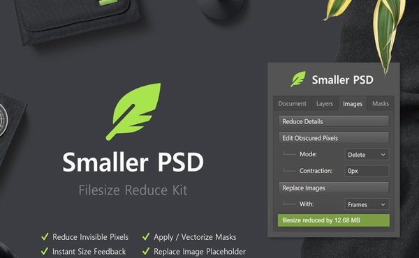 [PS扩展面板]PSD文档缩小瘦身输出图片扩展插件