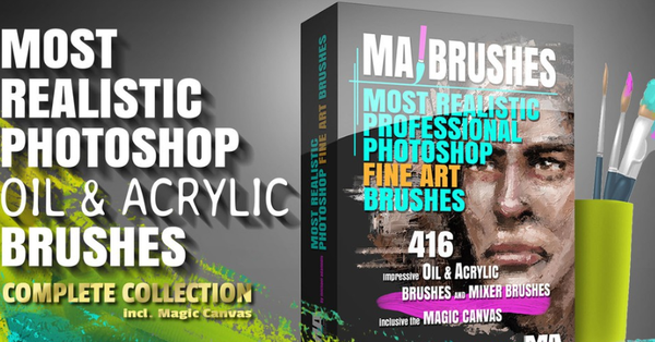 CG插画笔刷-逼真的Photoshop油漆和丙烯酸画笔