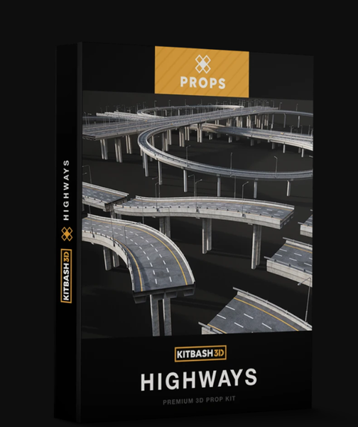 3D模型-公路高架桥3D模型包  支持OC 3dmax c4d等软件