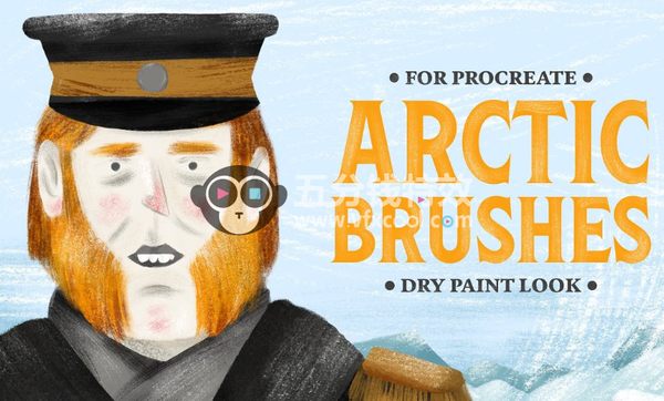 Procreate APP笔刷-54个干油漆刷画笔Arctic Dry Brushes for Procreate ipad