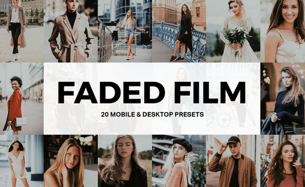 经典褪色电影胶片LR预设/视频调色LUT预设 Faded Film Lightroom+LUTs