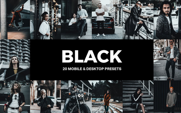 [胶片LR预设] 20旅行街拍城市哑光黑金工业胶片LR预设/旅拍视频调色LUT预设