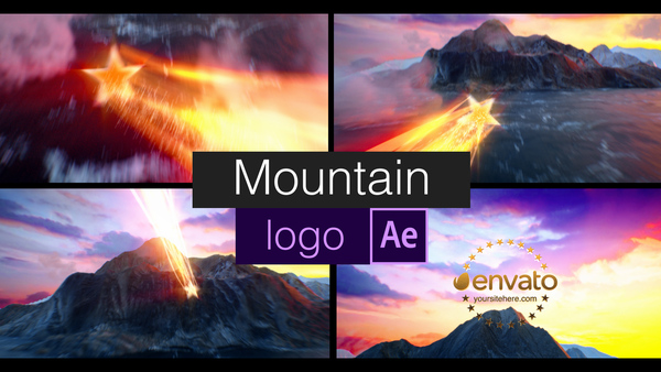 AE模板-仿派拉蒙电影开场Logo动画AE模板- Mountain Logo