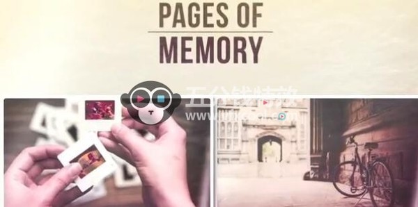 复古回忆照片相册片头AE模板- Slideshow – Pages of Memory