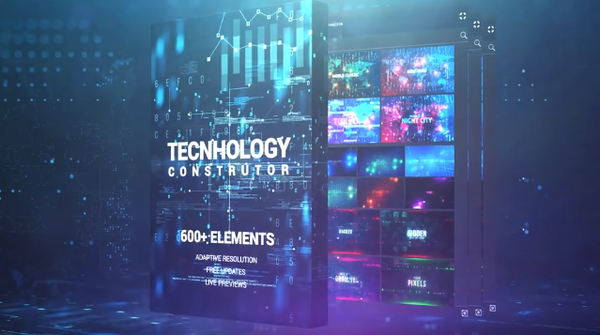 AE扩展-600个科技感HUD信息数据故障场景UI界面元素动画预设 win mac