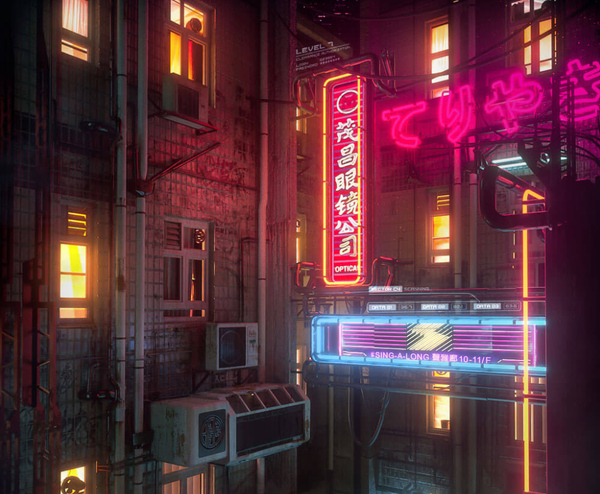 C4D工程-赛博朋克霓虹灯生成器工程模型招牌模型中文版支持R19-S22