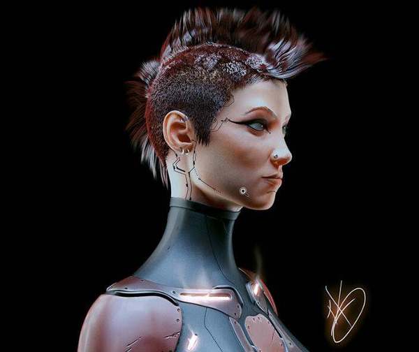 C4D教程-科幻女性角色概念艺术设计工作流程视频英文无字幕