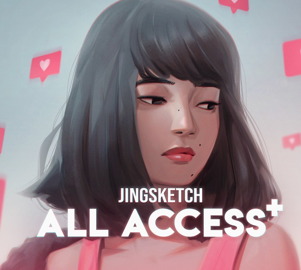 Jingsketch 50套数字绘画Procreate画笔笔刷调色板与视频教程合集 iPad绘画教程 不支持ps