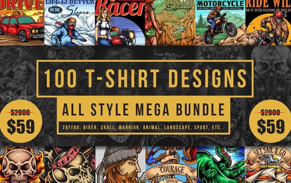 服饰样机psd  100个T恤设计样机模型超级包(PSD,EPS,PNG,AI,CDR格式)