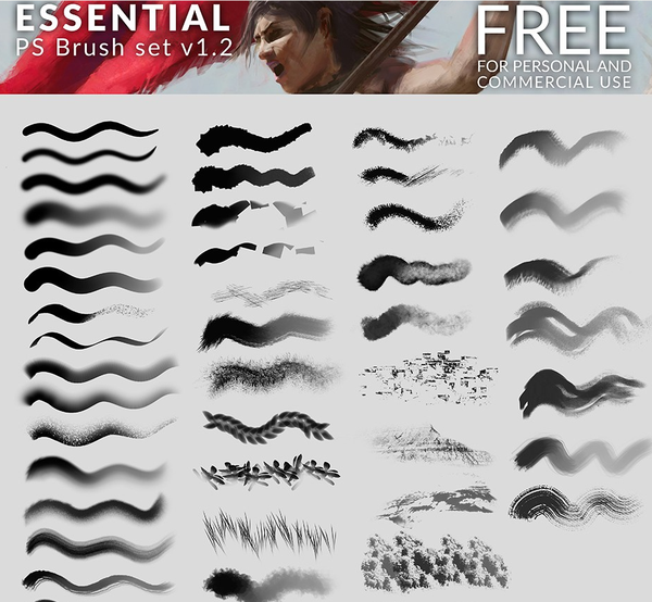 CG油画笔刷|插画绘画笔触套餐PS笔刷素材