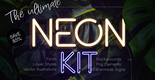 PSD  终极霓虹灯灯箱广告套件The Ultimate Neon Kit