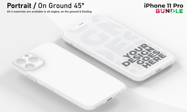 iPhone 11 Pro 实体样机模型捆绑包| iPhone 11 Pro样机套装