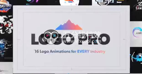 16组创意Logo动画AE模板- Logo Pro Logo Animation Pack