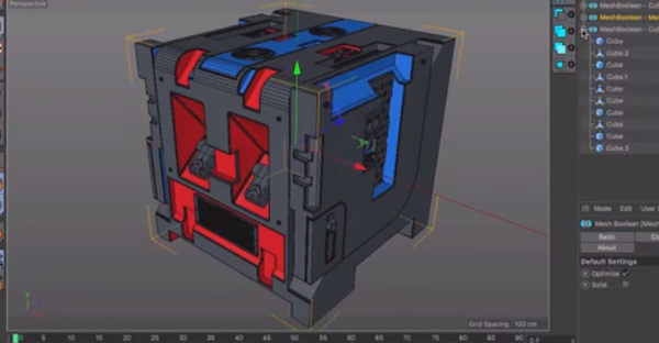 升级更新C4D多边形模型布尔工具 TGS MeshBoolean v1.8 Win/Mac