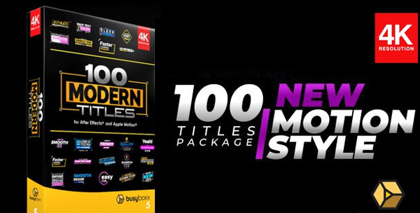 AE模板100视频动态标题字幕条设计模板