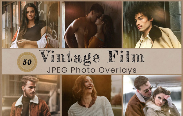 50张高清复古胶片太阳耀斑电影镜头漏光叠加合成背景素材