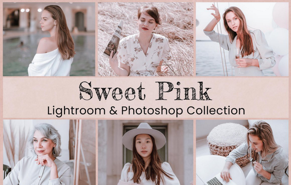 INS粉红玫瑰金通透人像Lightroom预设+APP滤镜 Sweet Pink Photo Edit Collection