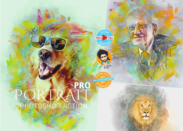 丰富多彩的绘画艺术PS动作 Pro Action By MRI STUDIO