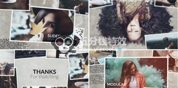 水墨遮罩回忆照片相册片头AE模板- Gallery Of Memories – Photo Slideshow