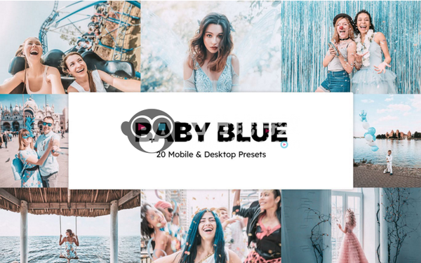 奇幻电影蓝调Lightroom预设APP滤镜与LUT预设 Baby Blue Lightroom Presets & LUT