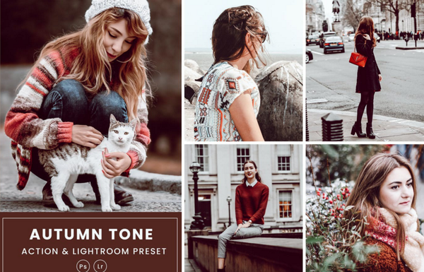 秋季电影胶片人像调色Lightroom预设与PS动作 Autumn Tone Action & Lightrom Presets