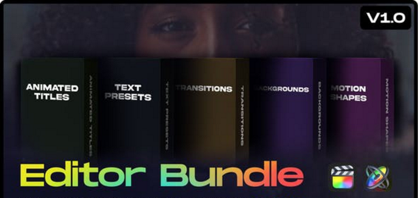 2154个文字缓入缓出动作预设标题排版MG图形背景转场动画FCPX插件