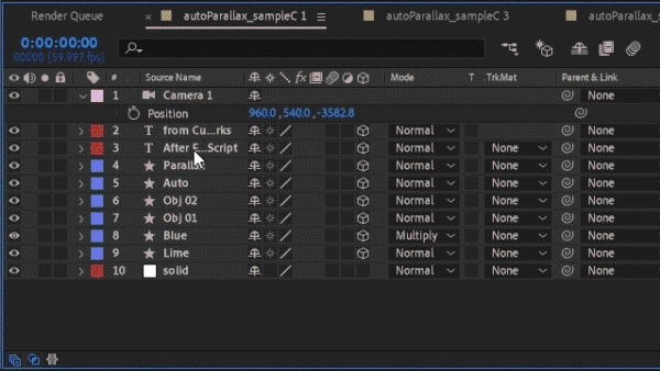 AE脚本-自动快速生成伪三维摄像机视差动画 AutoParallax v1.0