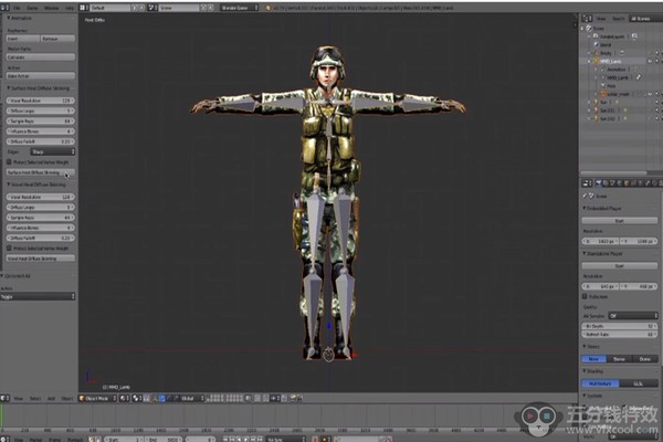 Blender三维立体像素插件 Voxel Heat Diffuse Skinning 3.4.2