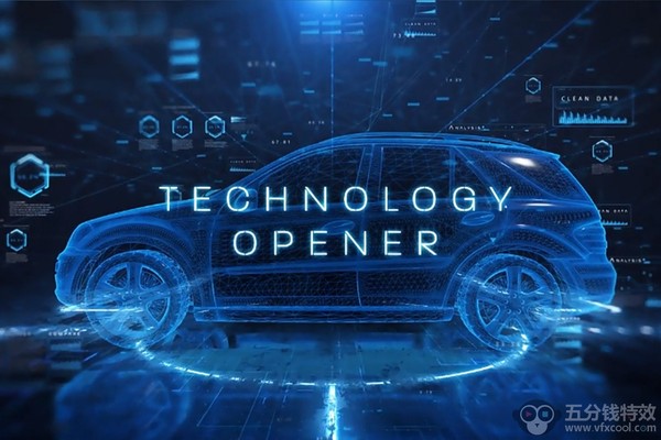 AE模板-使用E3D插件制作数字科技感标题开场介绍动画 Technology Opener