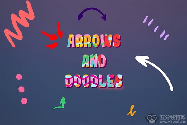 FCPX插件-40个手绘线条涂鸦箭头图形动画 Arrows And Doodles Animations