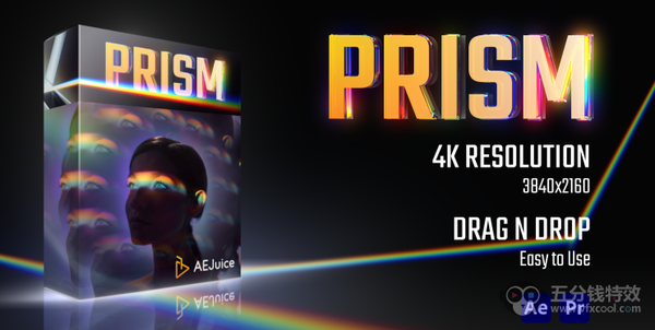 [Premiere模板] PR模板-61种唯美梦幻棱镜折射光学视频视觉特效PR模板素材