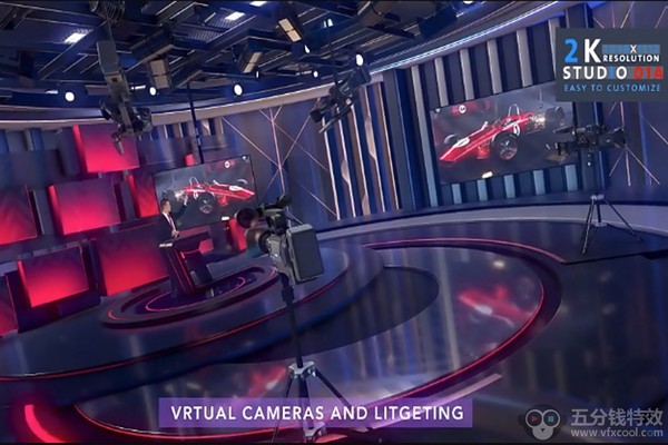 [三维AE模板] 新闻三维虚拟演播室场景动画AE模板-STUDIO 01A