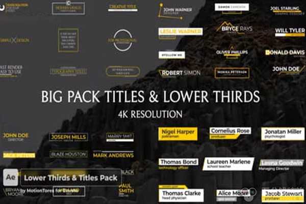 AE模板-现代创意商务企业时尚字幕条标题动画 Lower Thirds Titles Pack