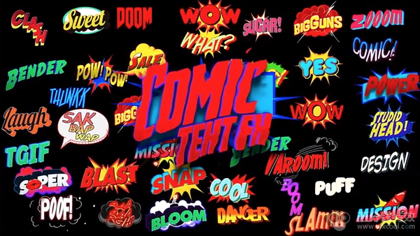 [Premiere模板] PR模板-60个卡通动漫综艺节目气泡贴纸文本标题动画模板