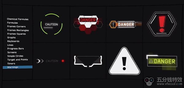 AE模板-450个科技感UI用户界面动画 HUD Pack Part 6