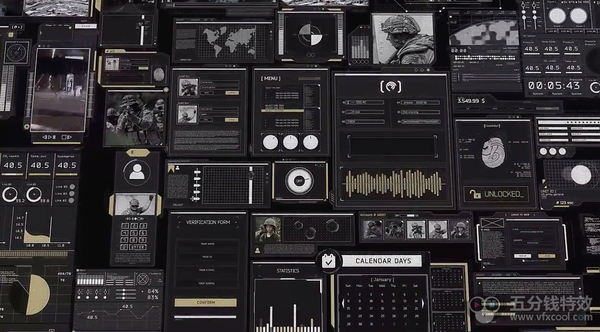 AE模板-37组科技感UI用户界面动画 HUD Pack Part 5