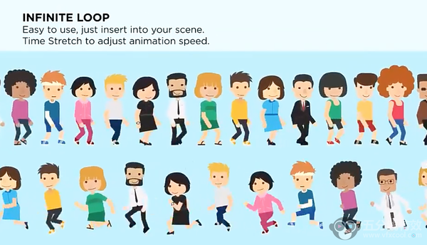 AE模板-MG卡通人物行走跑步循环动画 Walk & Run Cycle