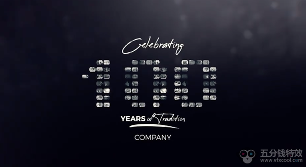 AE模板-众多个性图片汇聚图形文字片头动画 Mosaic Words