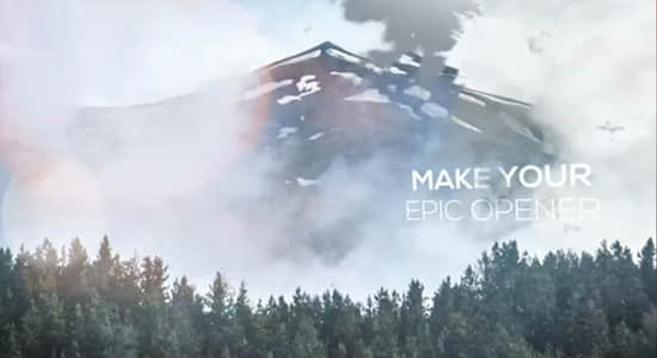 AE模板-大气史诗水墨遮罩光效粒子图文展示介绍动画预告片