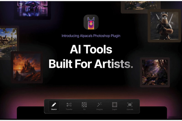 PS AI插件 Alpaca 一键上色一键生图扩展填充图像放大支持2023