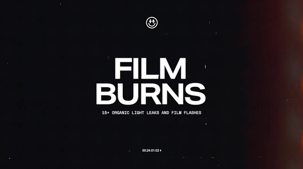 4K视频素材-21个复古电影胶片漏光刮痕纹理动画 Film Burns