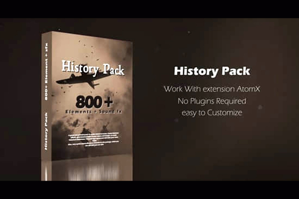AE脚本-800个复古历史军事战争纪录片图文展示包装预设 History Pack
