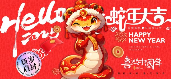 2025蛇年展板PS模版企业公司红色年会颁奖活动背景设计素材60款