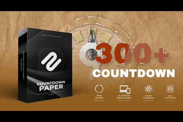 AE脚本-300种创意复古贴纸倒计时动画预设 Countdown Paper