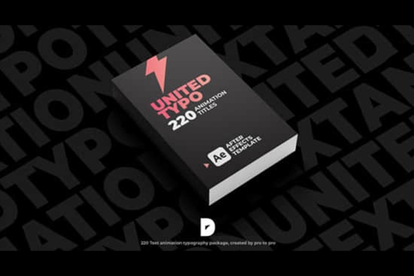 AE模板-220个文字标题排版组合动画预设 United Typo 220 Text Animation