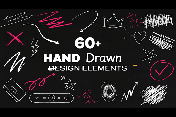 AE模板-60种手绘线条图形涂鸦动画 Hand Drawn Doodle Animation Pack