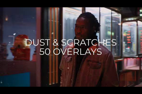 AE模板-50组划痕噪点叠加视频特效- 50 Dust & Scratches Overlays