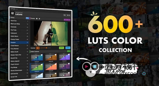 AE脚本-600种可视化预览LUTs视频调色预设 LutLens v2.0.0