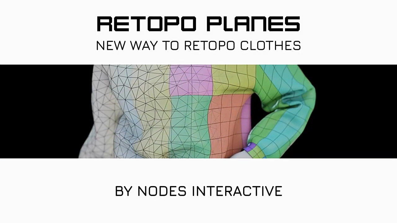 Blender插件-布料衣服模型重拓扑工具 Retopo Planes V1.6